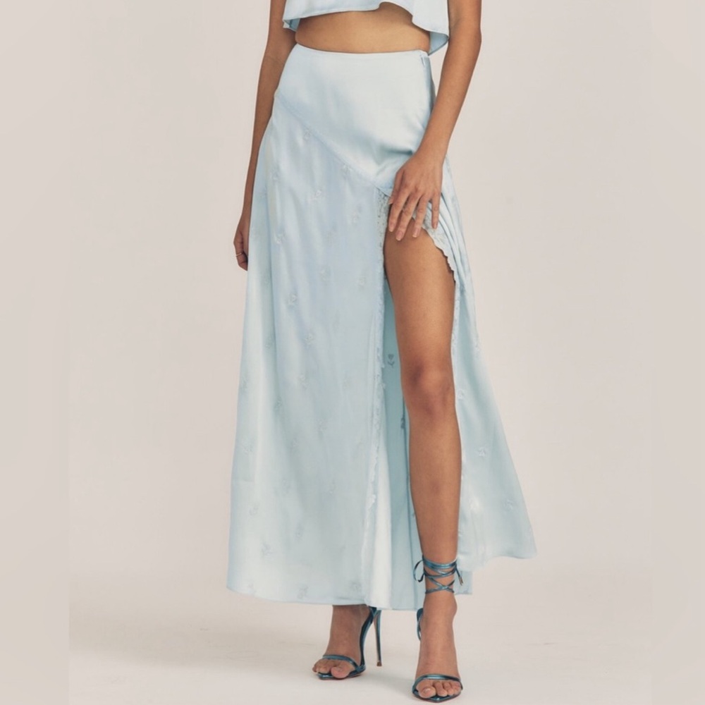 LoveShackFancy long skirt with lace